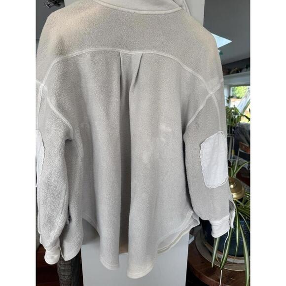 Free People Oversized XS Heavy Inspired Sherpa boho chic cozy out Cream offwhite - Picture 4 of 4